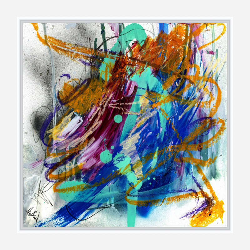 Agate Print by John Beard, 13.5" H x 13.5" W x 1.75" D, White Framed Canvas