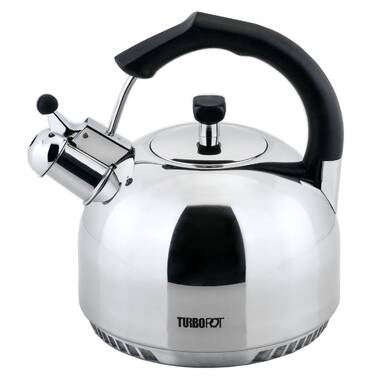 Mr. Coffee Collinsbrook 2.4 Qt Whistling Tea Kettle, Silver/Black 