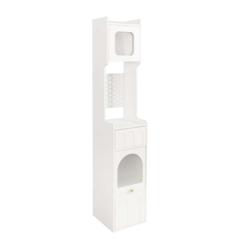 Armoire de rangement haute 70,87 "avec 1 porte et 2 tiroirs
