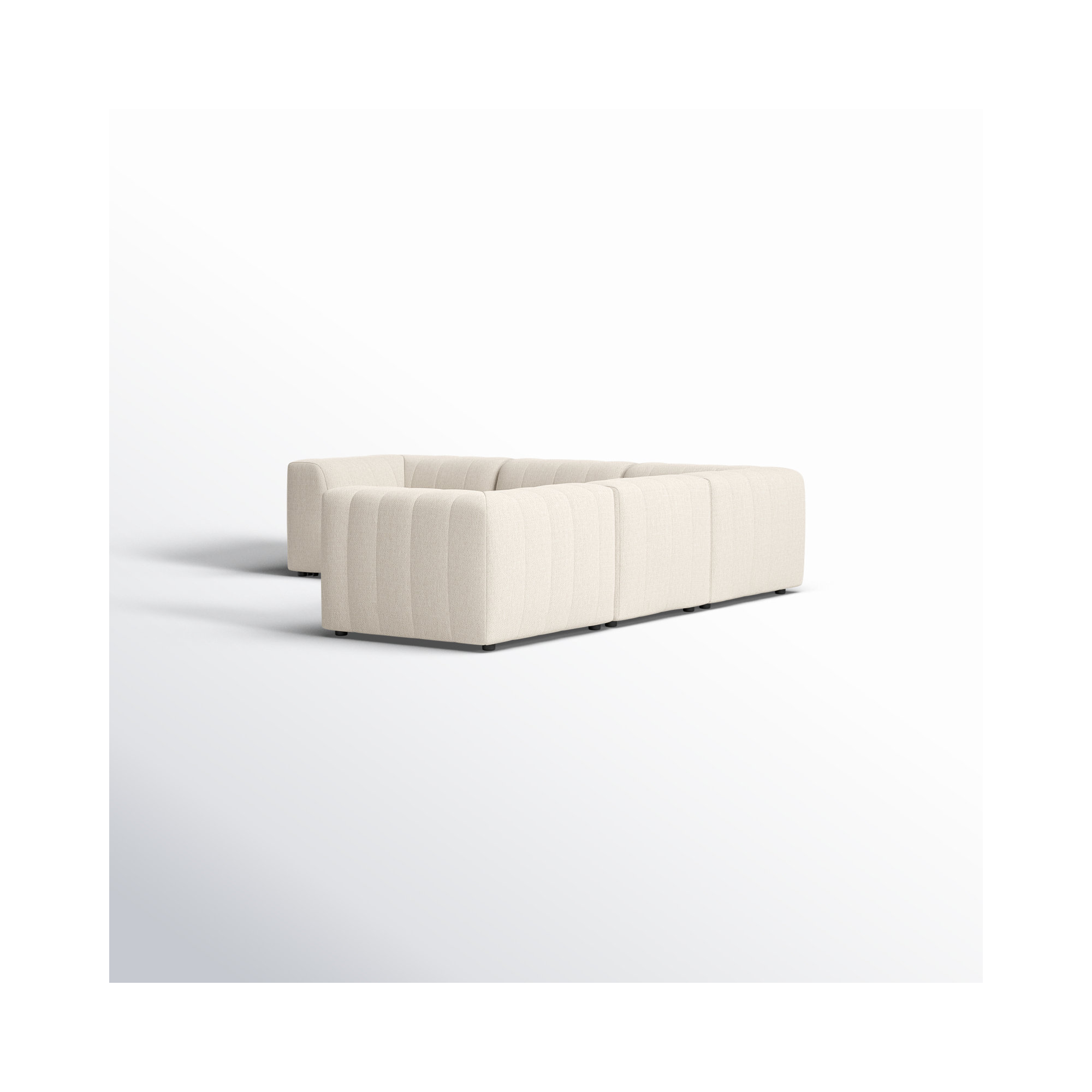 Neddie 121'' Wide Wood Patio Sectional with Cushions