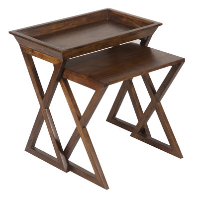 Lindahl Solid Wood Tray Top Nesting Tables