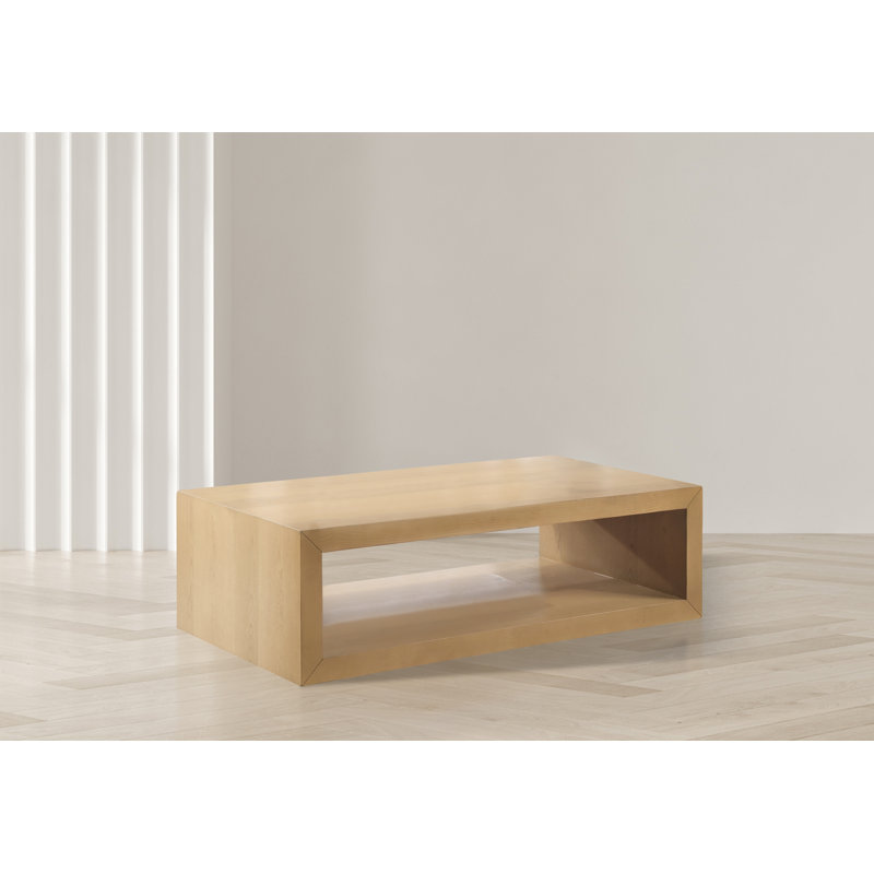 Alma Lift Top Floor Shelf Coffee Table with Storage, Oak