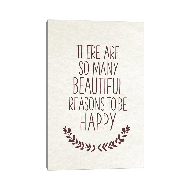 Happiness Quote 1 Piece Wall Art on Canvas, 101.6cm H x 66.04cm W