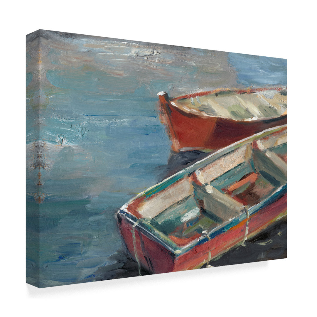 " Boats By The Lake I " by Ethan Harper Painting Print East Urban Home