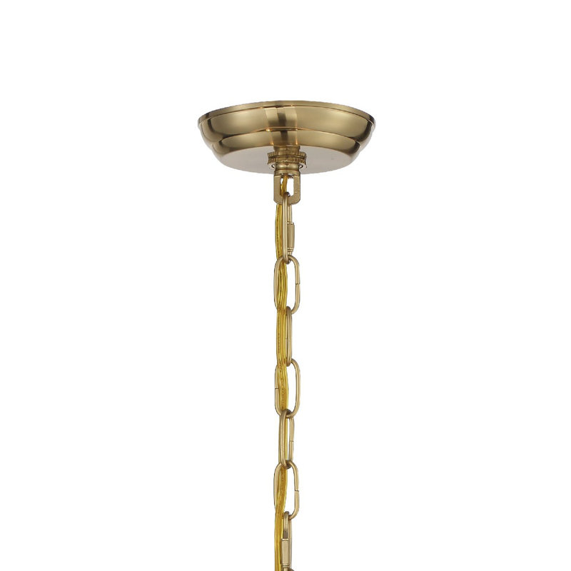 Lustre tambour en cristal taillé à la main à 3 lumières de 15 po de largeur Chabria, Or