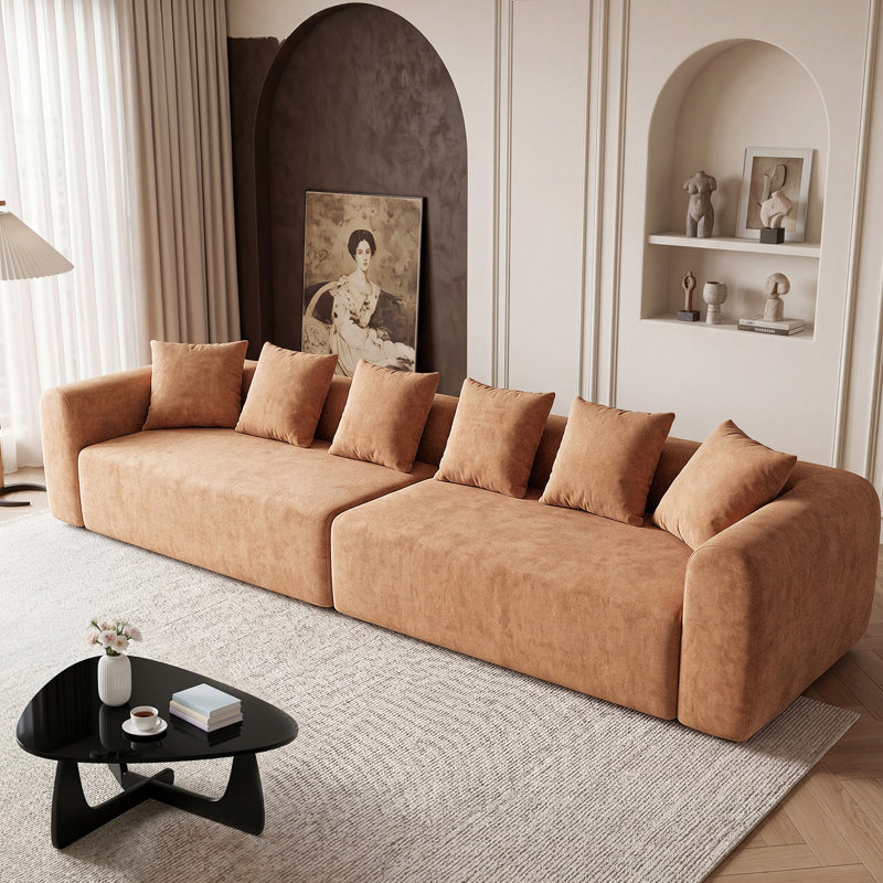 Canapé modulaire Modern, Brun, H 24,8 po x l 144,4 po x P 24,8 po
