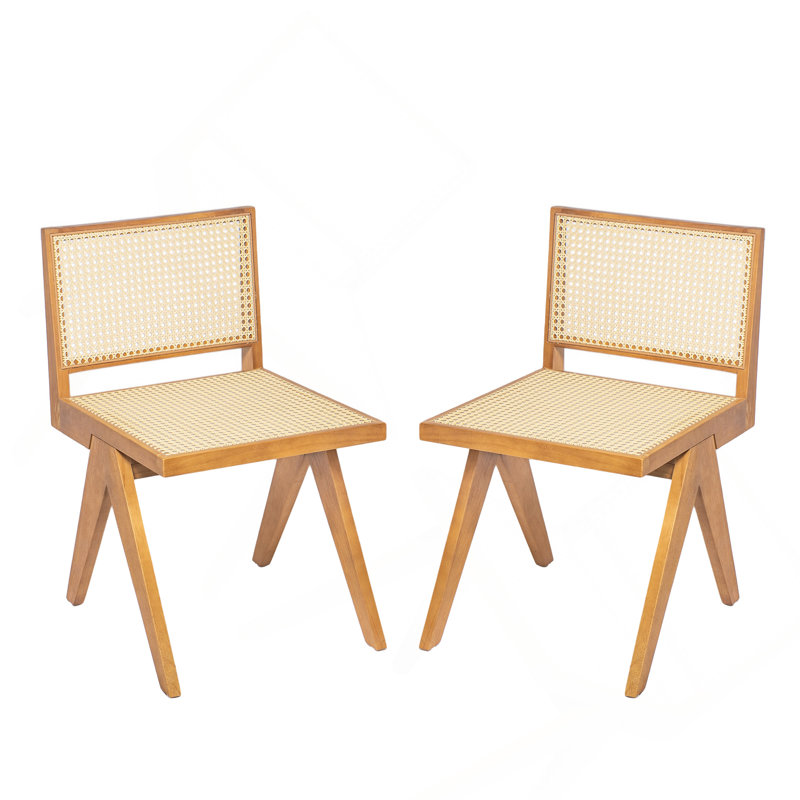 Chaises de salle à manger, chaises d'appoint (ensemble de 2) Chandigarh, naturel