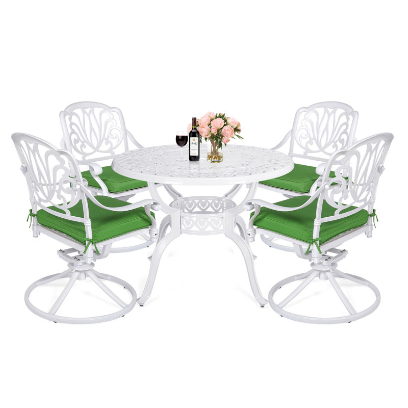 4 - Person Patio Dining Set with Round Table , Cushions Included