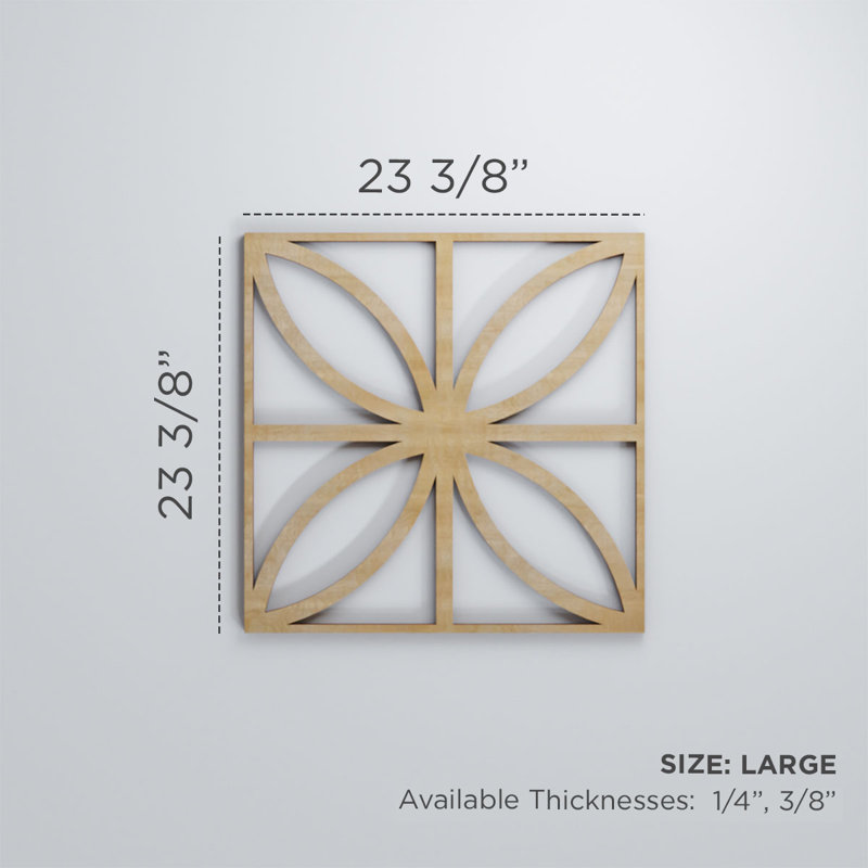 Swansea Decorative Fretwork Wood Wall Panels, 23 3/8"H x 23 3/8"W x 3/8"D, Cherry