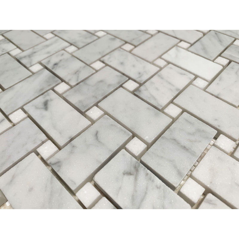 1" x 2" Marble Basketweave Mosaic Wall & Floor Tile