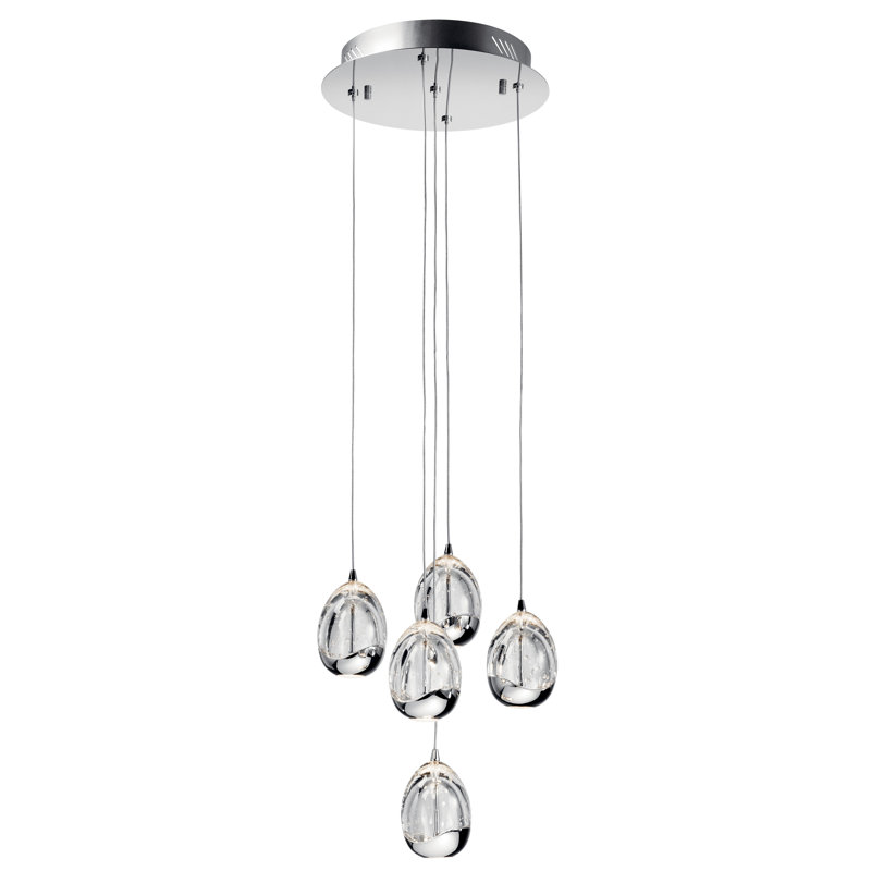 Luminaire suspendu en grappe 5 lumières Floman