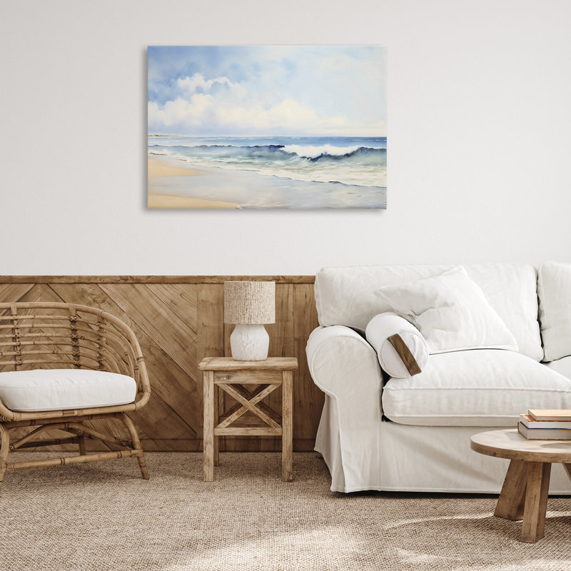 «Watercolor Beach Tide», art mural par LSR Creative Studio, 24" H x 36" W