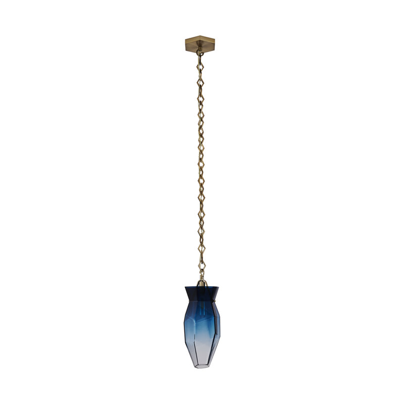 Luminaire suspendu en laiton 6,5 en 1 lumière (40 watts) Bolsa, Bleu
