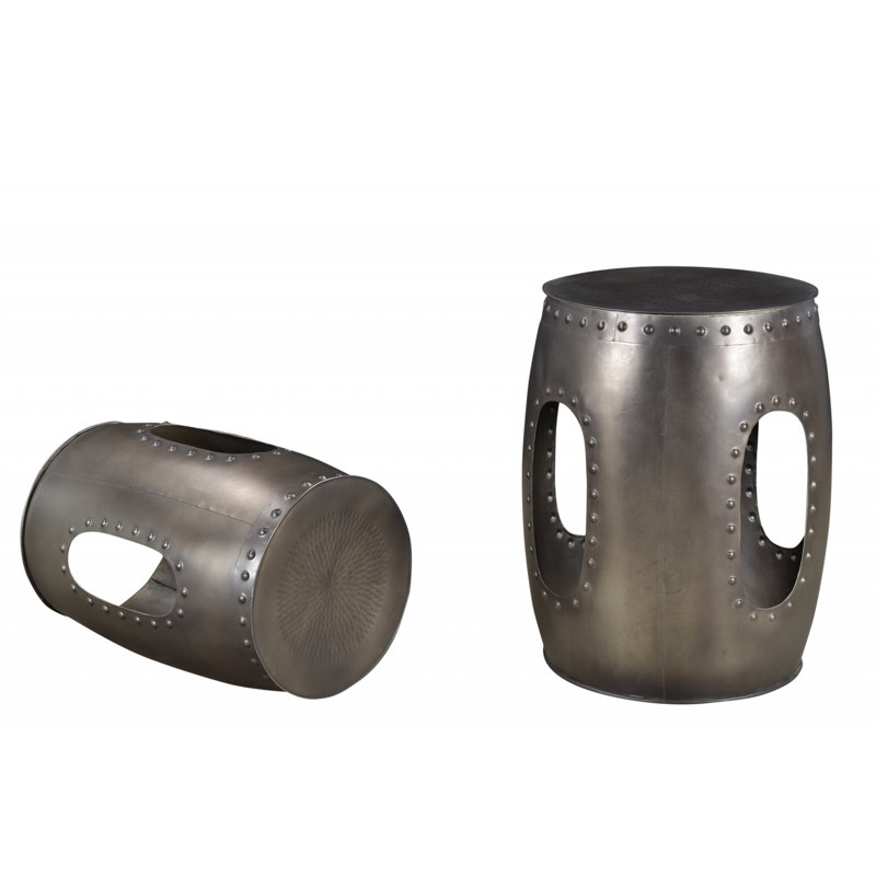 Tables de bout rondes en fer 20 po, Nickel