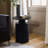 Black Finish Fir and MDF Wood Accent Round Table