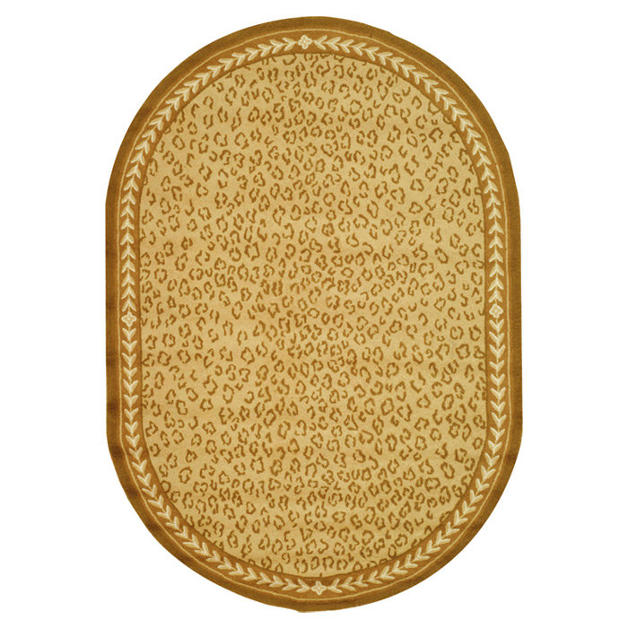 Chelsea Hand Hooked Wool Animal Print Rug, Oval 4'6" x 6'6"