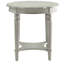 Table d'appoint en ardoise antique d'inspiration antique avec tablette inférieure et support, options de rangement élégantes