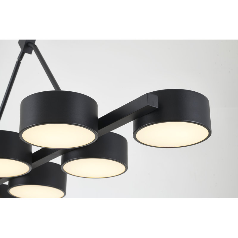 Lustre moderne à 8 lumières Nichlas, Noir