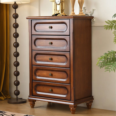 Nut-brown Solid + Manufactured Wood Accent Cabinet