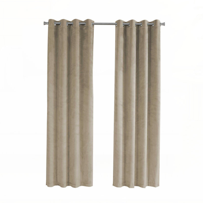  Room Darkening Curtain Panels, 2pcs Set rod not included, Beige, 52" W x 95" L