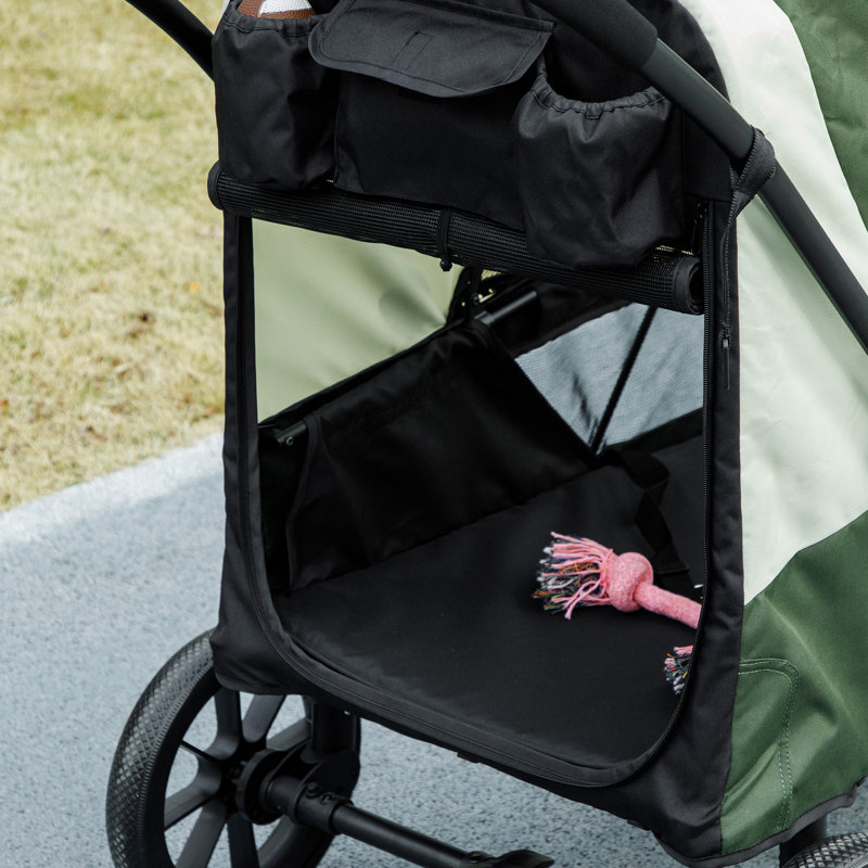 Foldable Pet Stroller, Green