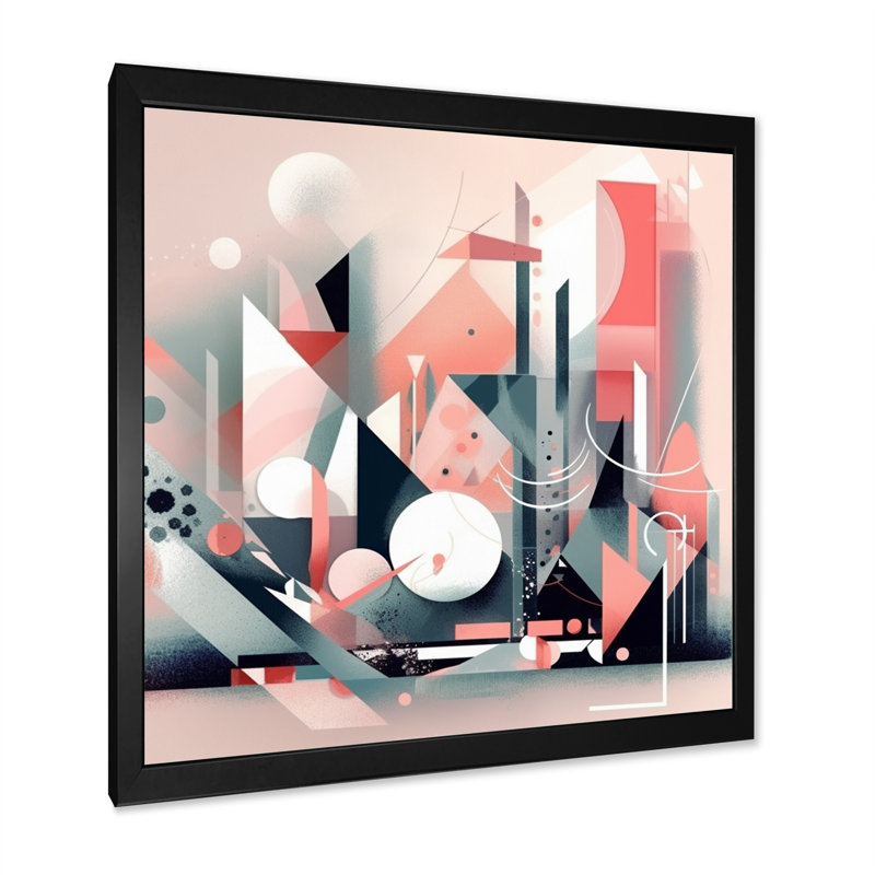 «Pink Embrachant Emptiness On Blue II», impressions sur toile minimalisme, Impression noire sur toile encadrée