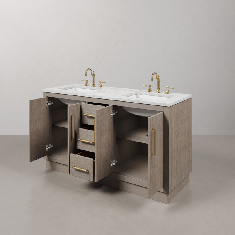 Hugo 60'' W Vanity, Satin Gold