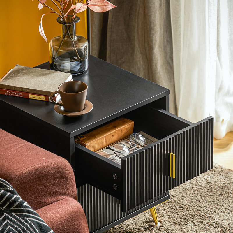 Aldea 40cm W Bedside Table, Black