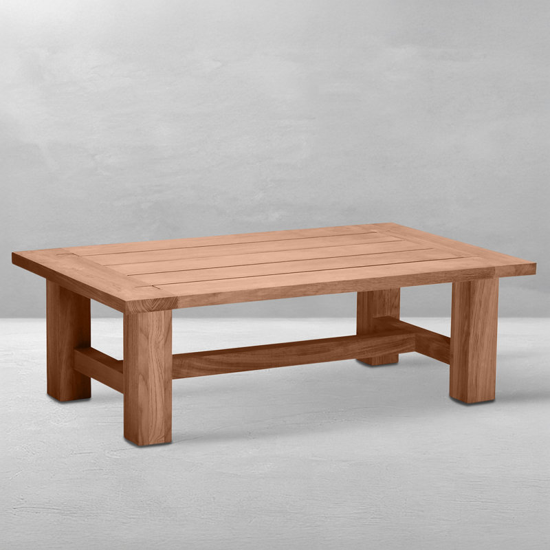 Croquet Teak Outdoor Coffee Table, Natural Teak