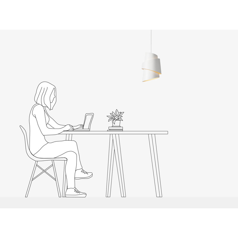 Croissant Pendant Light, Snow, White