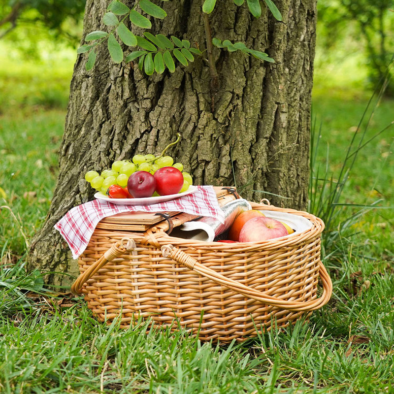 Panier en osier, service pour 2
