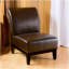 Fauteuil de chambre rembourré en cuir PU de couleur brune, aspect élégant, fauteuil brun