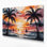 «Botanical Tropical Sunset», art mural sur toile orange