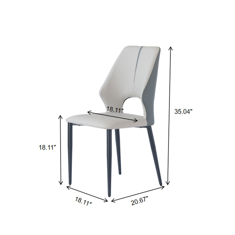 Chaise rembourrée avec pieds en métal