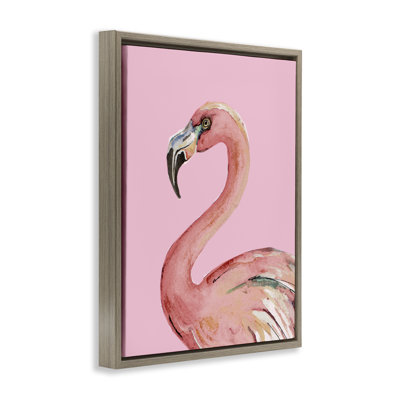 Art mural flamant rose sur toile par Patricia Pinto