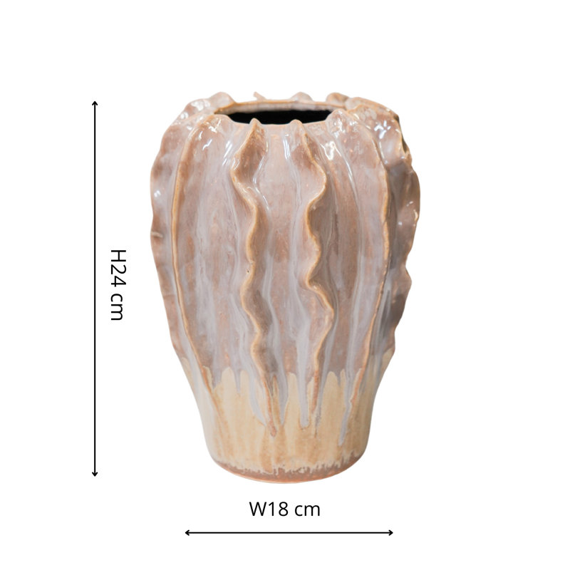 Scarlet Coral Reef Planter, 24cm H x 18cm W x 7.09cm D, Pink