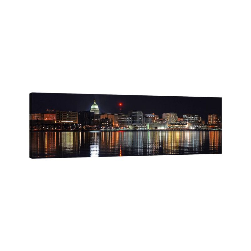 Madison Skyline Cityscape - Wrapped Canvas Panoramic Print, 152.4 cm H x 50.8 cm W x 3.175 cm D