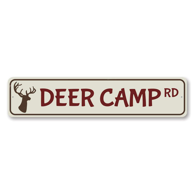 Panneau en aluminium personnalisé Deer Camp Road, H 6 po x l 24 po x P 0,063 po