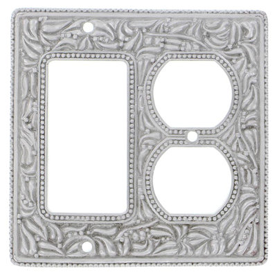 Vicenza Designs San Michele 2-Gang Duplex Outlet / Rocker Combination Wall Plate