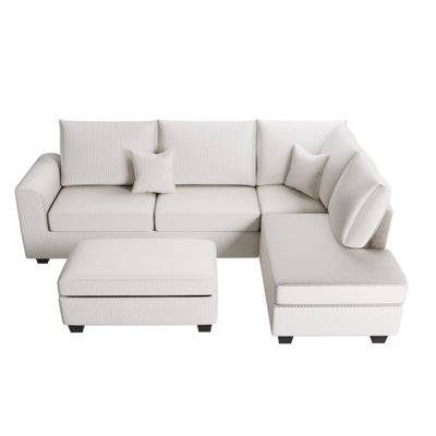 Yaman Corduroy L-Shaped Sectional Right Hand Facing