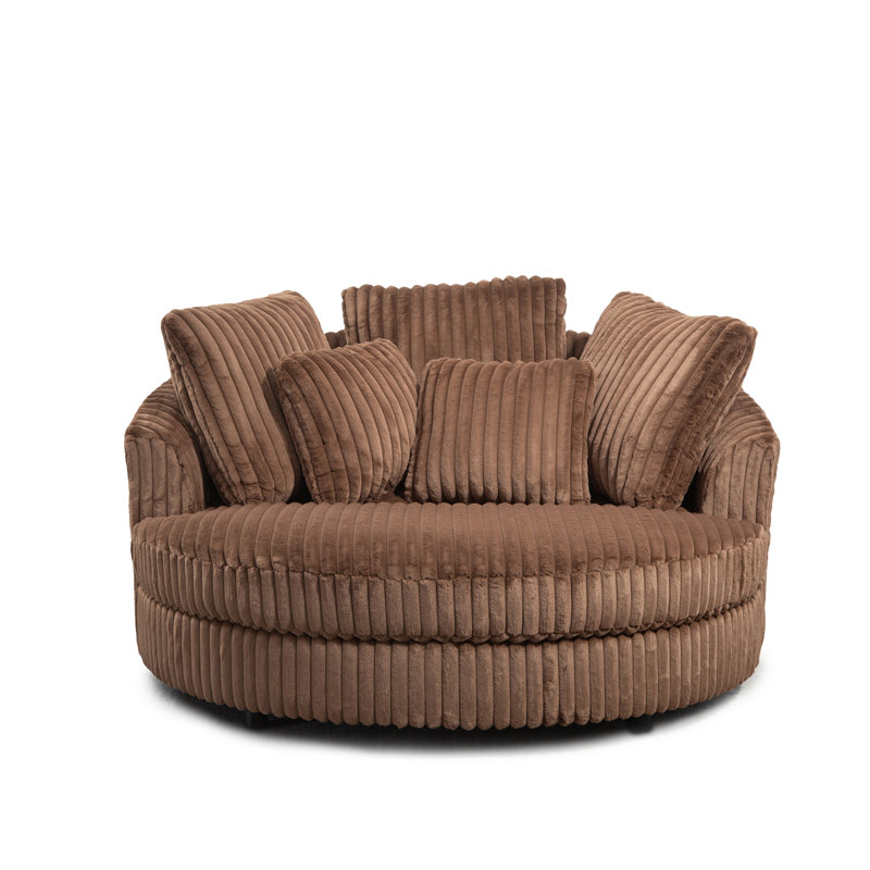 Chaise longue d'intérieur surdimensionnée à housse, Brun