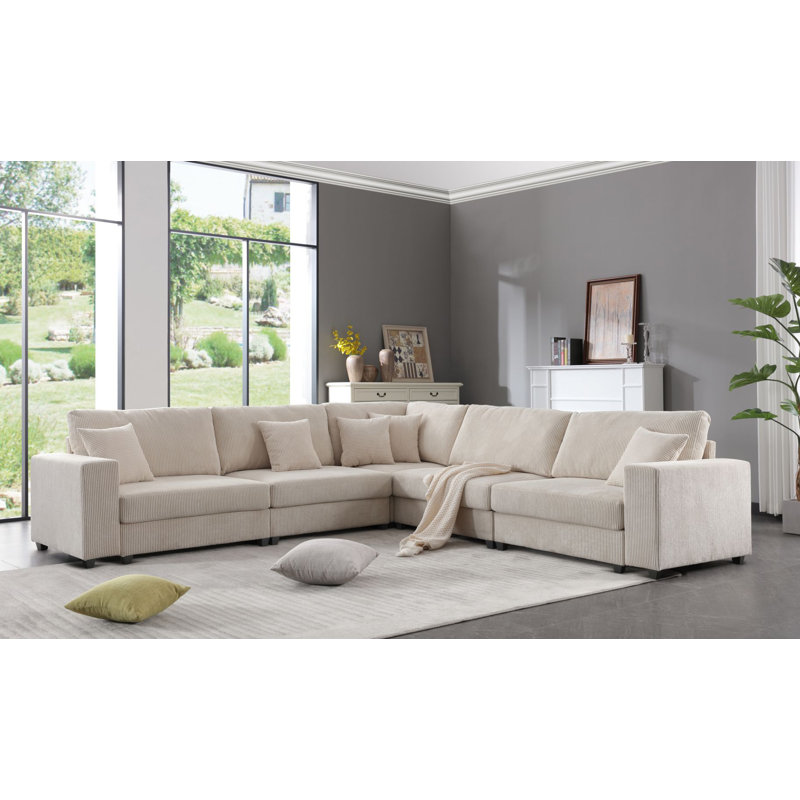 Canapé modulaire en L 108,5 po Newell, Beige