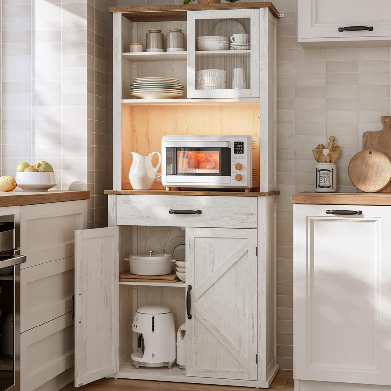 Garde-manger 71 po, Blanc rustique / brun