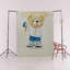 Beige Themed Multi-Coloured "Champion" Lettered Athlete Teddy Bear Patterned Modern Decorative Rug-306842443