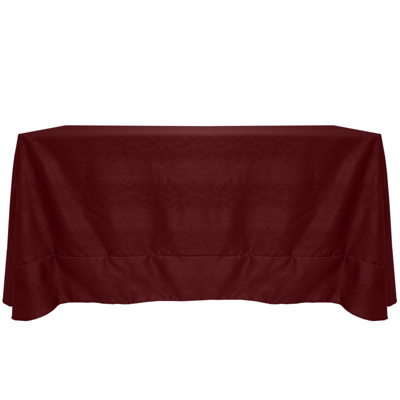 Ultimate Textile - Damask Kenya Tablecloth - Modern Jacquard Design, Bordeaux Red, 3, 120" Square