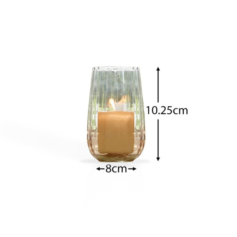 Glass Tabletop Tealight Holder, Clear