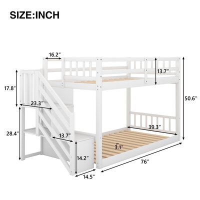 Isabelle & Max™ Pols Kids Twin Over Twin Bunk Bed & Reviews | Wayfair