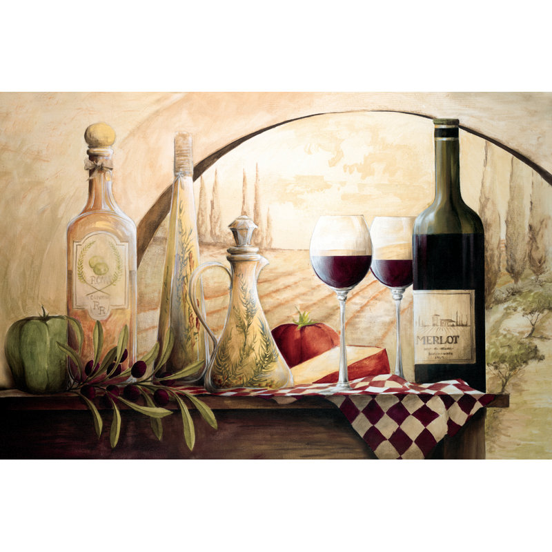 Tuscan Vinyard - Wrapped Canvas Painting, 61cm H x 91cm W x 3.8cm D