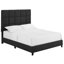 Lit plateforme tapissier transitionnel gris, grand lit avec rembourrage en mousse