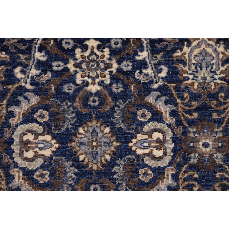 Hand-Knotted High-Quality Blue Runner